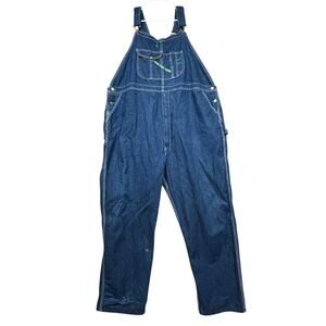 Key Imperial Bib Overalls Mens Size 52x32 Blue Denim Workwear USA Made Relaxed
